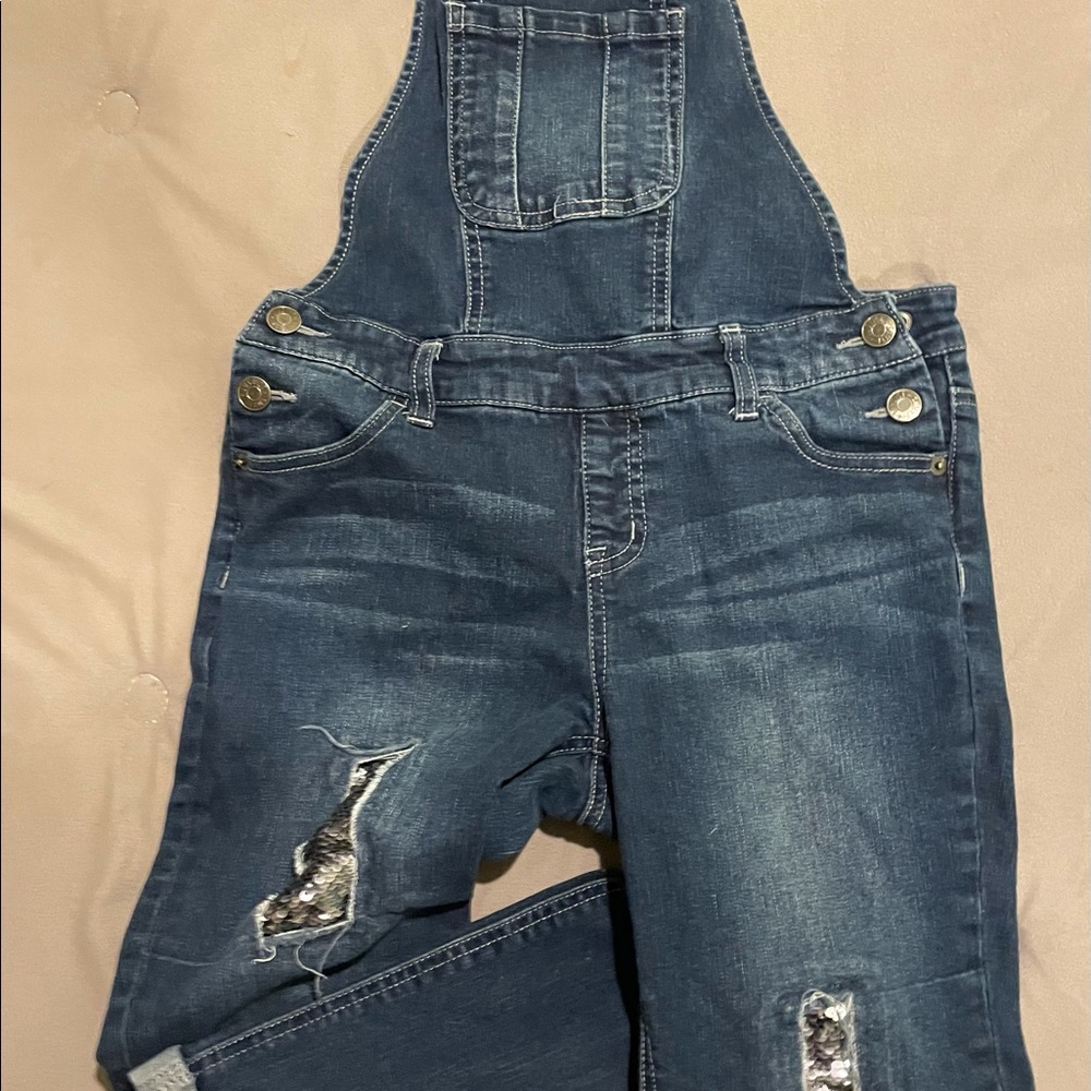 Justice sequin overalls